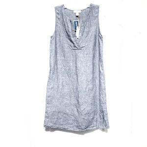 Kenar 100% Linen blue Sleeveless Dress Size 2